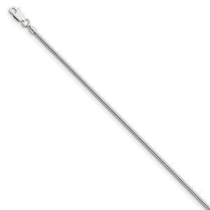 2mm Sterling Silver Solid Round Snake Chain Bracelet, 7 Inch